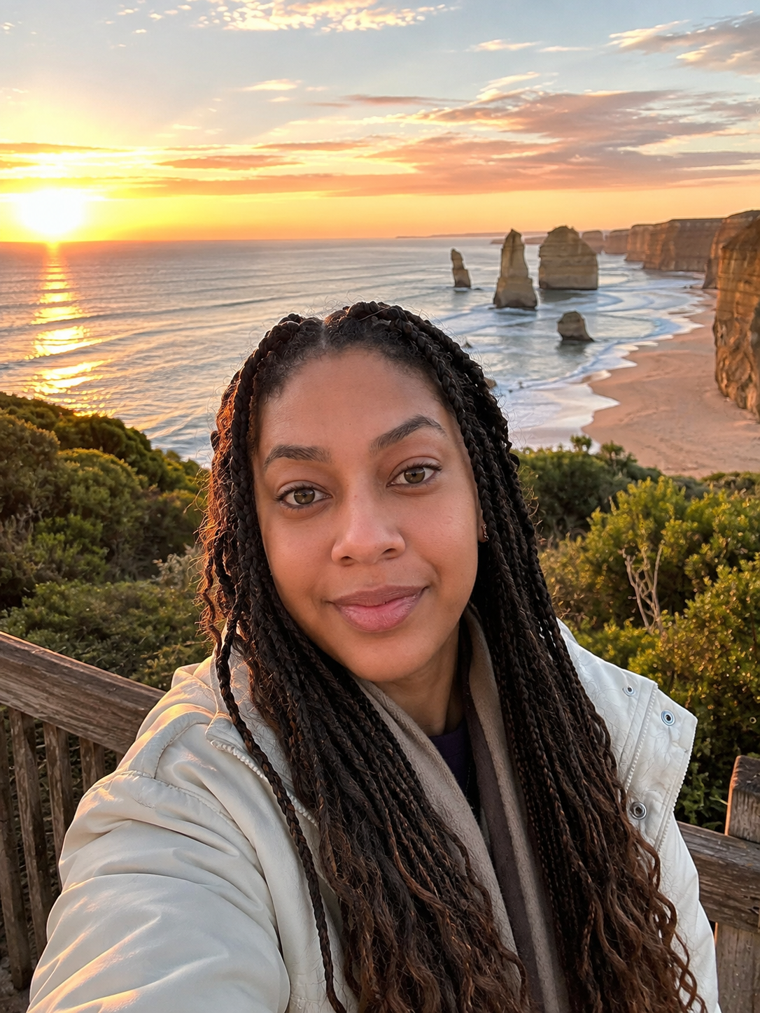 Taina ao pôr do sol na costa australiana
